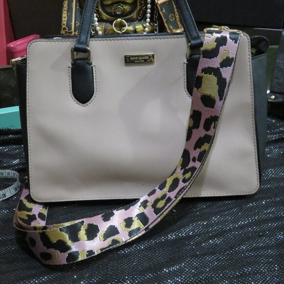 Kate Spade two handle tote & removable crossbody strap Pale Pink & Black